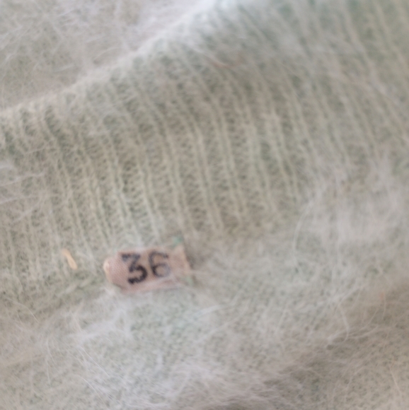 Angora! Motta Knitwear Mint Green Fuzzy Italian Angora Sweater - Picture 11 of 15